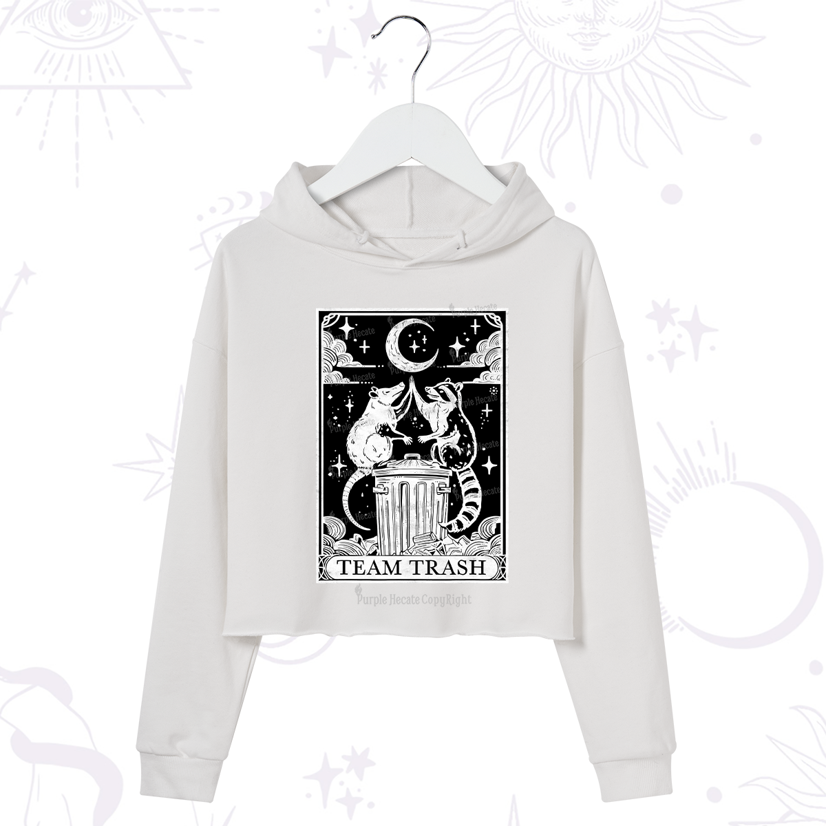 Purplehecate The Team Trash Tarot Crop Hoodie