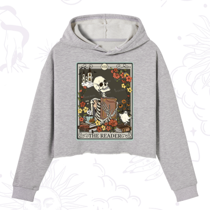 Purplehecate The Reader Tarot Card Crop Hoodie