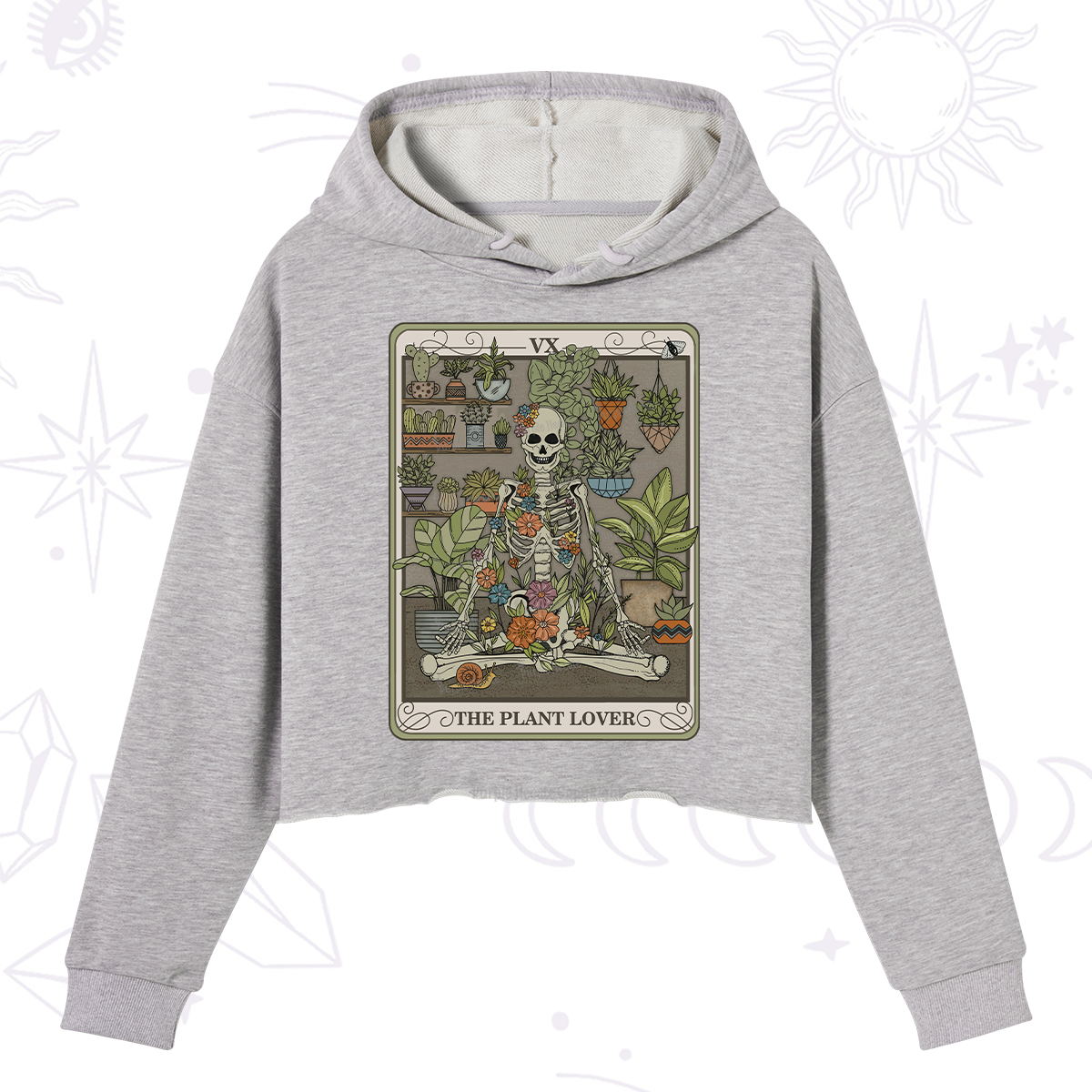 Purplehecate The Plant Lover Tarot Crop Hoodie