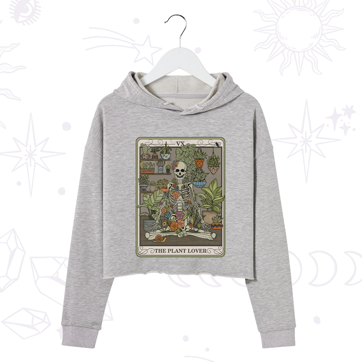 Purplehecate The Plant Lover Tarot Crop Hoodie