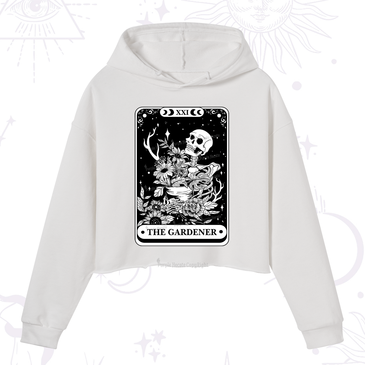 Purplehecate The Gardener Tarot Card Crop Hoodie