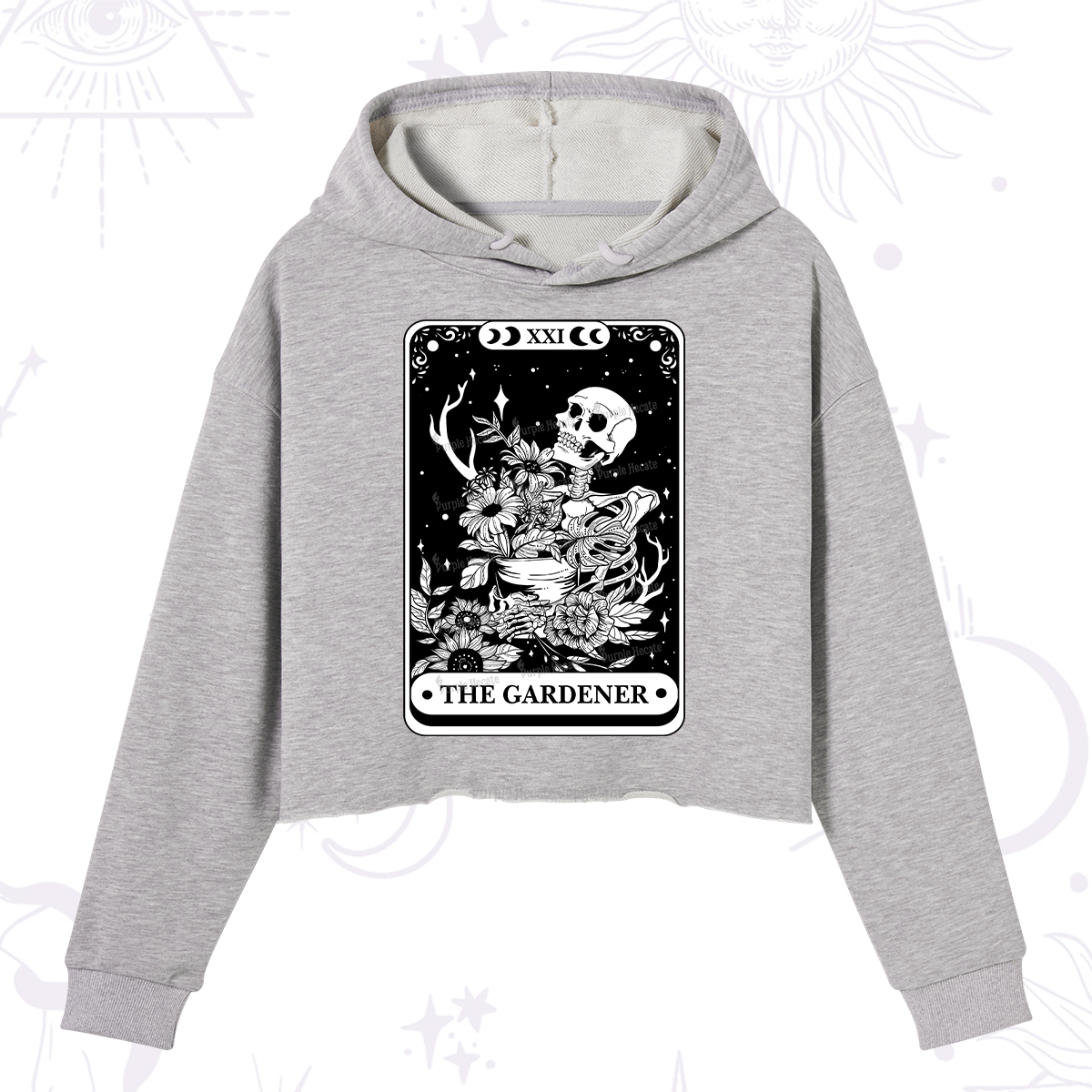 Purplehecate The Gardener Tarot Card Crop Hoodie