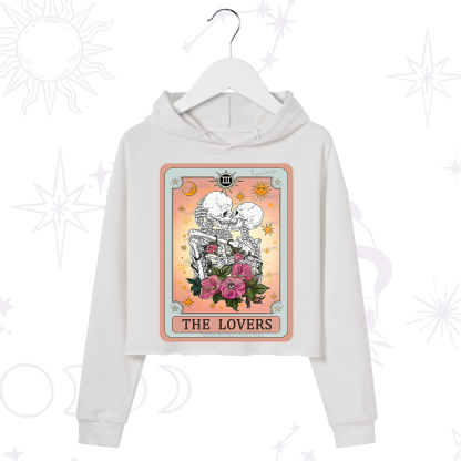Purplehecate The Lovers Tarot Card Crop Hoodie