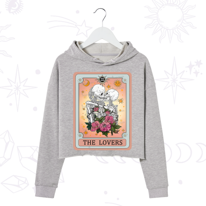 Purplehecate The Lovers Tarot Card Crop Hoodie