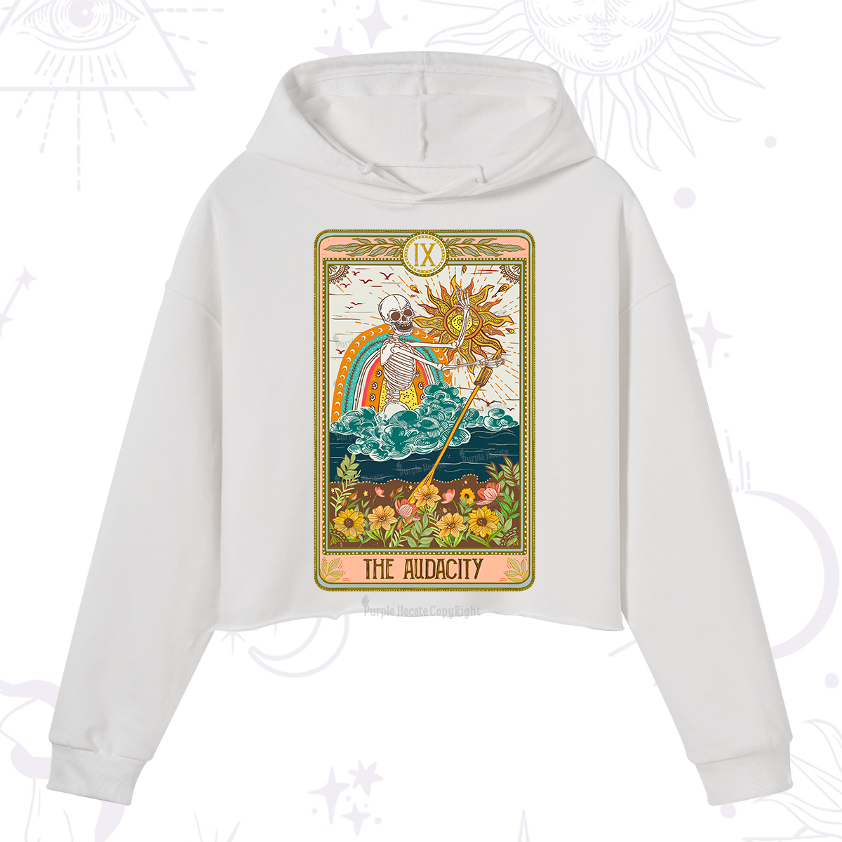 Purplehecate The Audacity Tarot Card Crop Hoodie