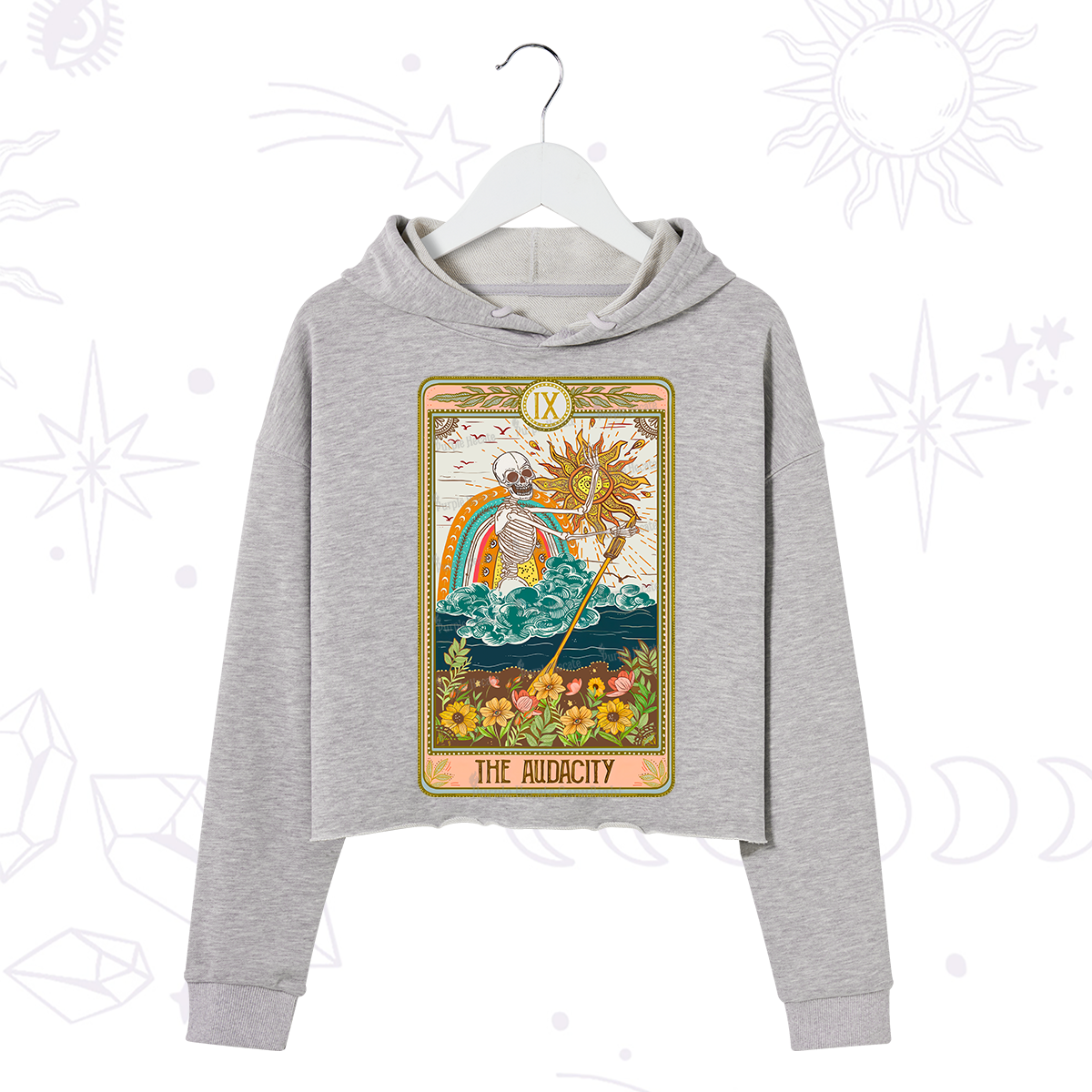 Purplehecate The Audacity Tarot Card Crop Hoodie