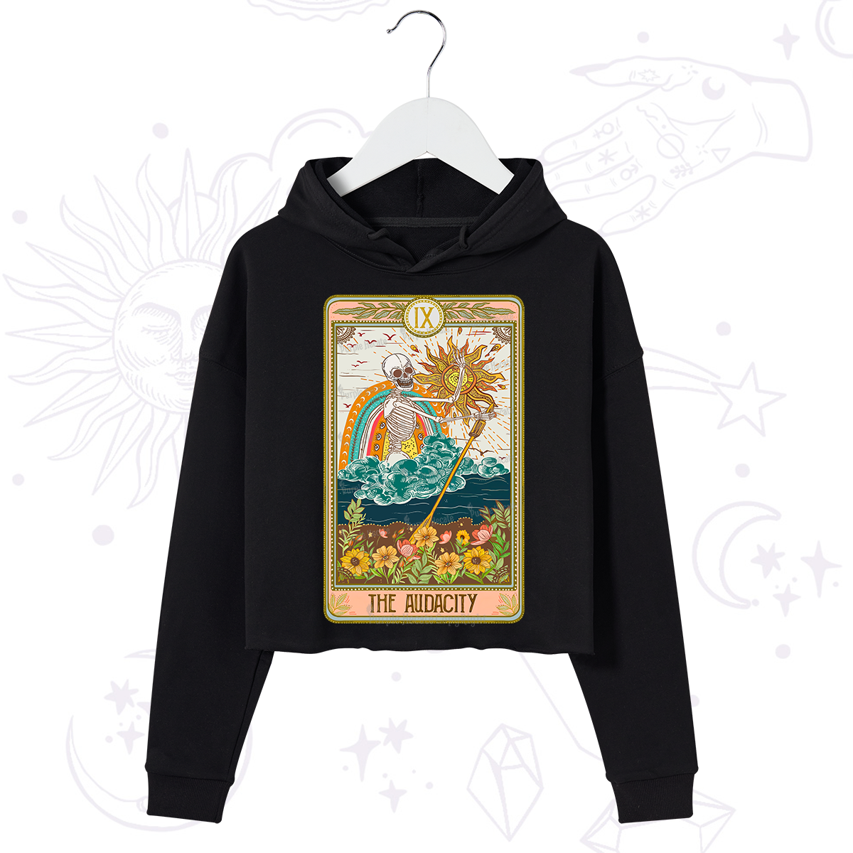 Purplehecate The Audacity Tarot Card Crop Hoodie