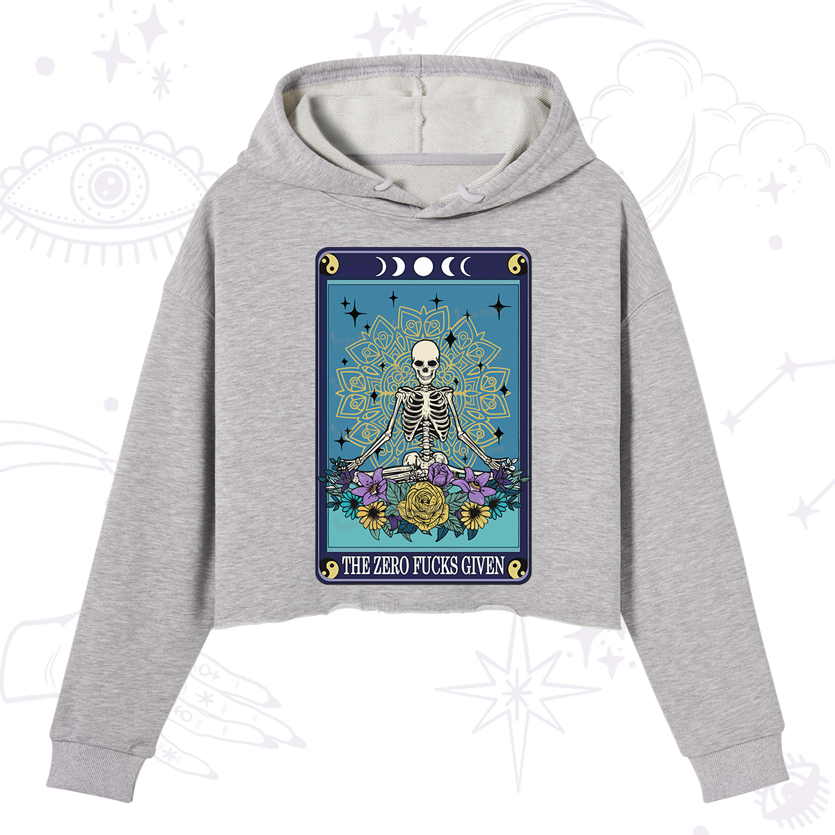Purplehecate The Zero Fucks Given Tarot Crop Hoodie