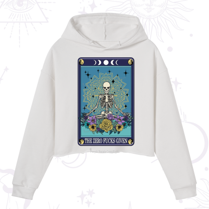 Purplehecate The Zero Fucks Given Tarot Crop Hoodie