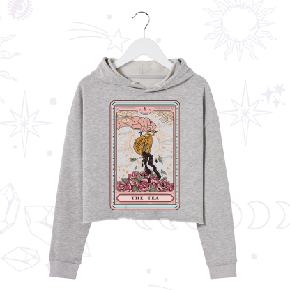 Purplehecate The Tea Food Tarot Card Crop Hoodie
