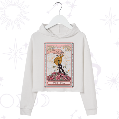 Purplehecate The Tea Food Tarot Card Crop Hoodie