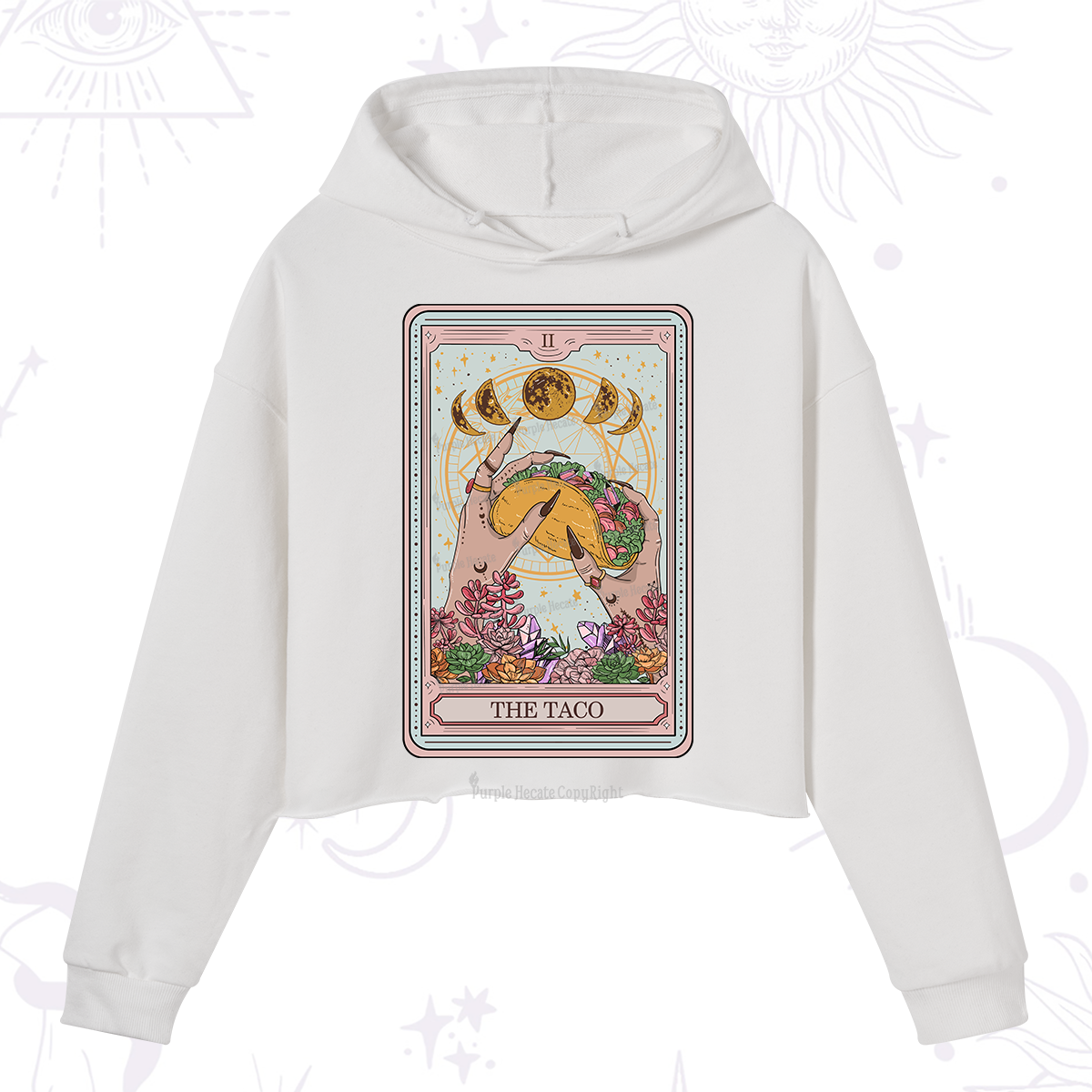 Purplehecate The Taco Tarot Crop Hoodie