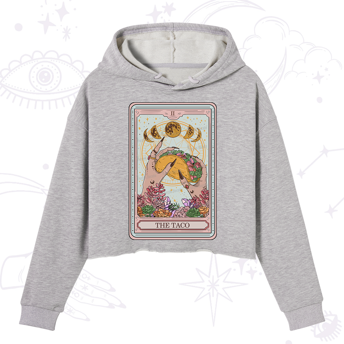 Purplehecate The Taco Tarot Crop Hoodie