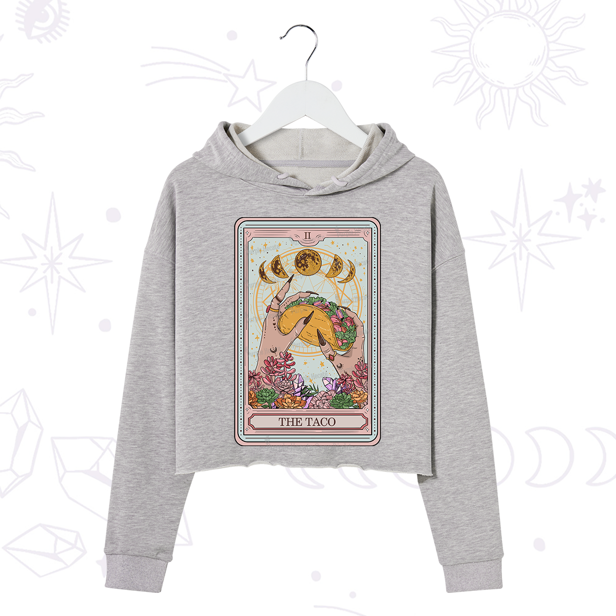 Purplehecate The Taco Tarot Crop Hoodie
