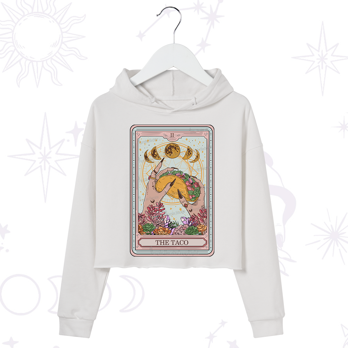 Purplehecate The Taco Tarot Crop Hoodie