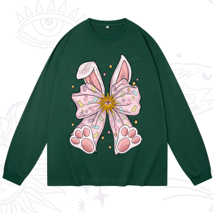 Purplehecate Mystical Bunny Bow Easter Long Sleeve T-Shirt