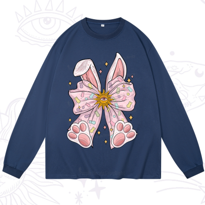 Purplehecate Mystical Bunny Bow Easter Long Sleeve T-Shirt