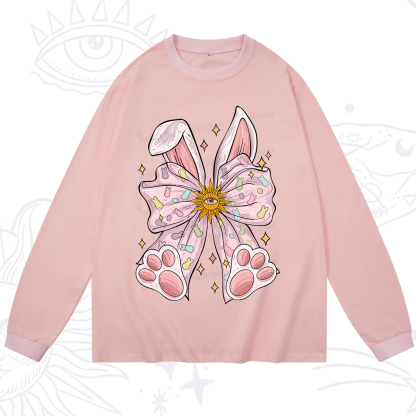 Purplehecate Mystical Bunny Bow Easter Long Sleeve T-Shirt