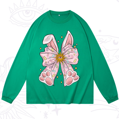 Purplehecate Mystical Bunny Bow Easter Long Sleeve T-Shirt