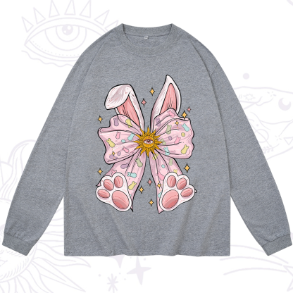 Purplehecate Mystical Bunny Bow Easter Long Sleeve T-Shirt