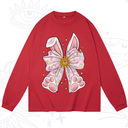 Purplehecate Mystical Bunny Bow Easter Long Sleeve T-Shirt