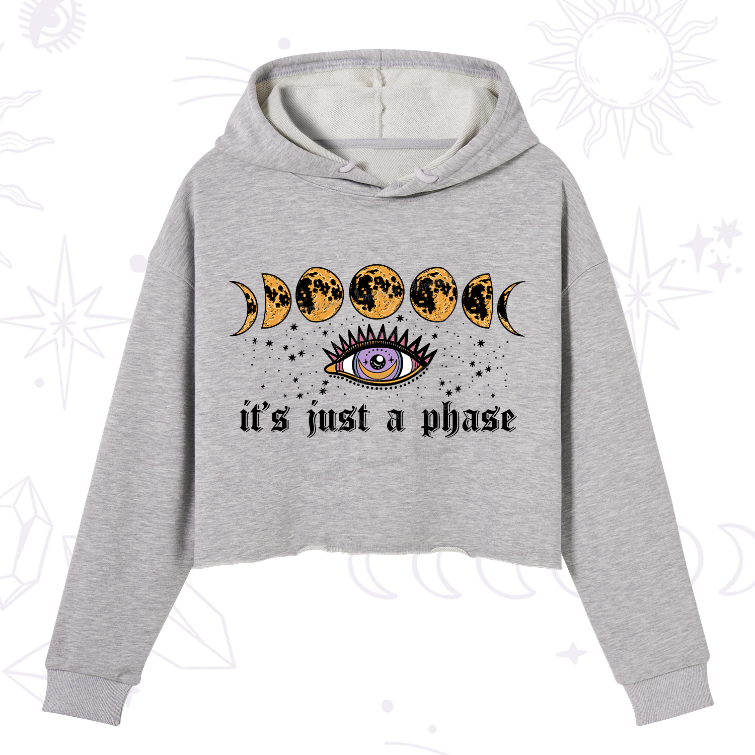 Purplehecate It's Just A Phase Crop Hoodie