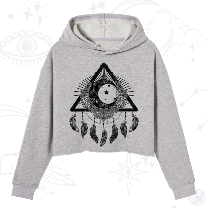 Purplehecate Starry Moon Dreamcatche Crop Hoodie