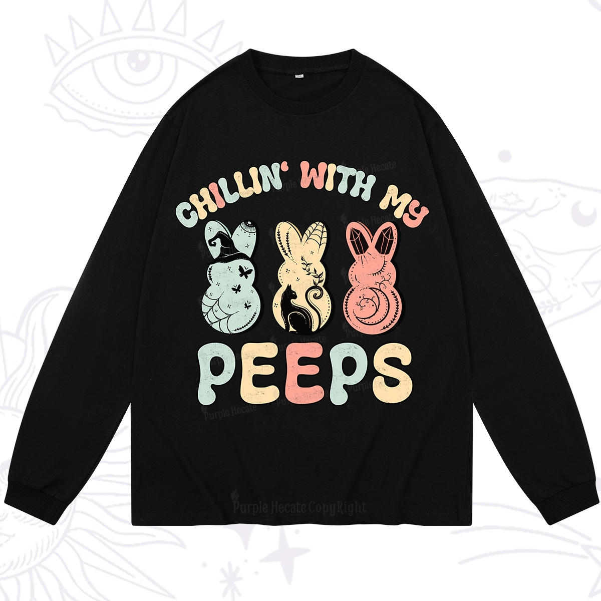 Purplehecate Chillin With My Peeps Long Sleeve T-Shirt