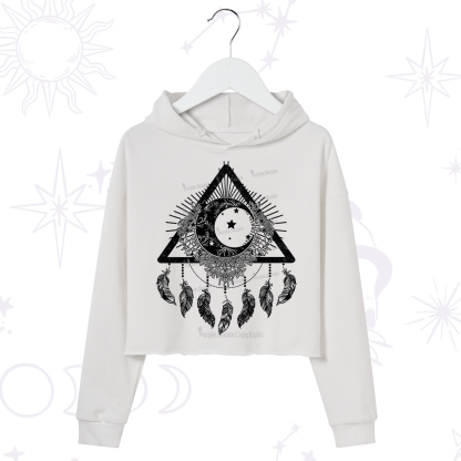 Purplehecate Starry Moon Dreamcatche Crop Hoodie
