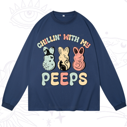 Purplehecate Chillin With My Peeps Long Sleeve T-Shirt