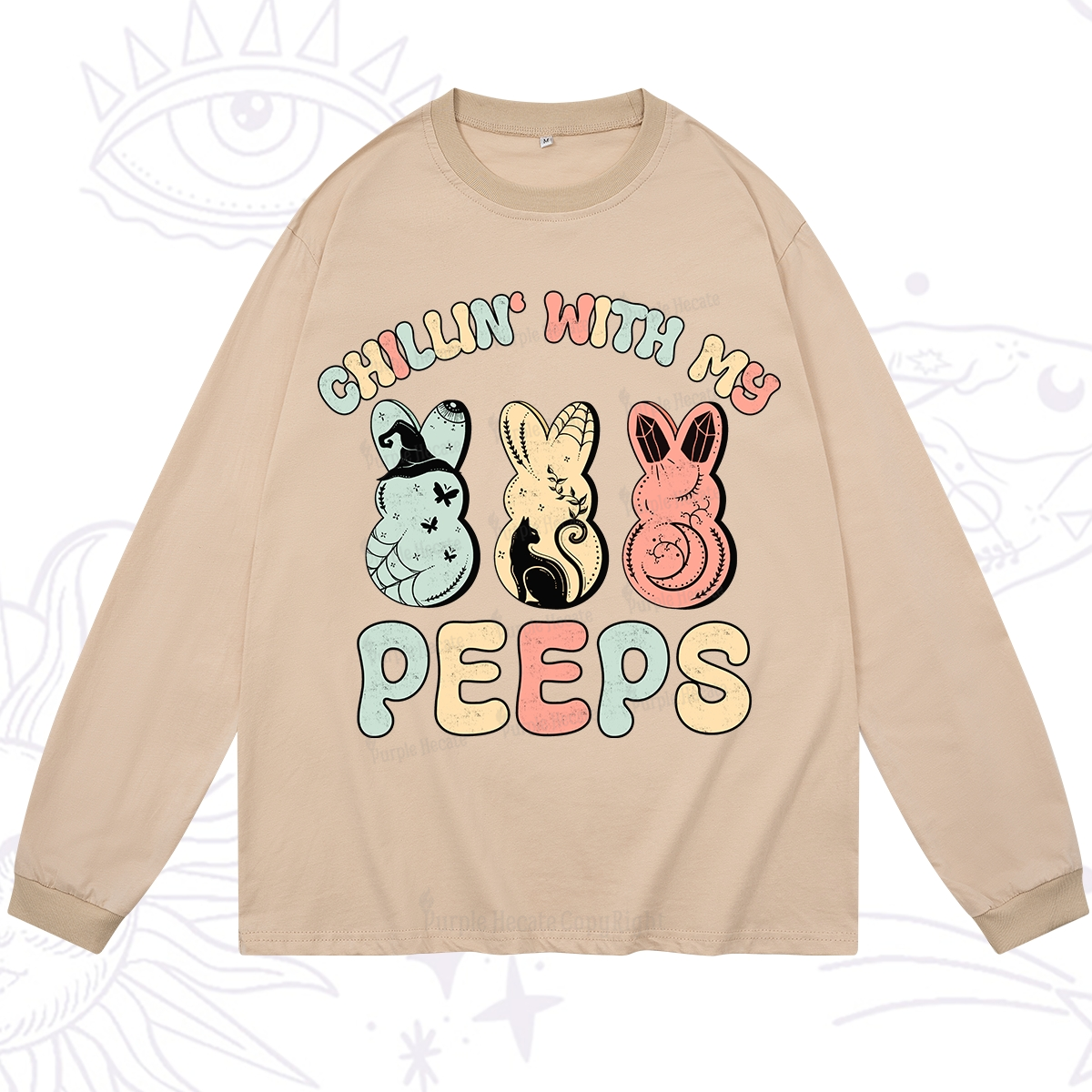 Purplehecate Chillin With My Peeps Long Sleeve T-Shirt
