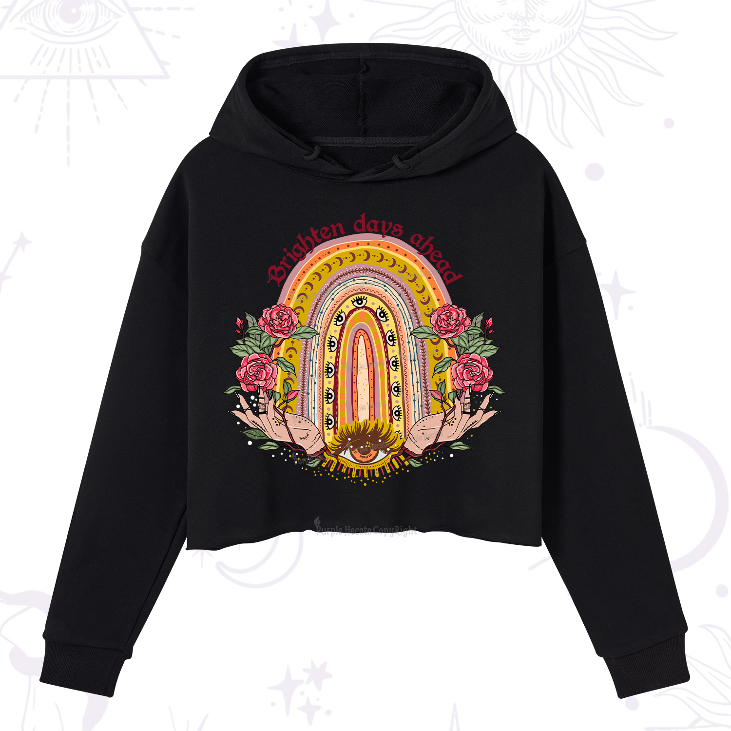 Purplehecate Brighten Days Ahead Crop Hoodie