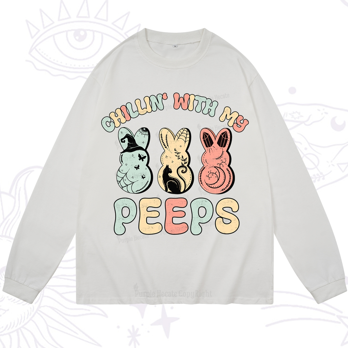 Purplehecate Chillin With My Peeps Long Sleeve T-Shirt