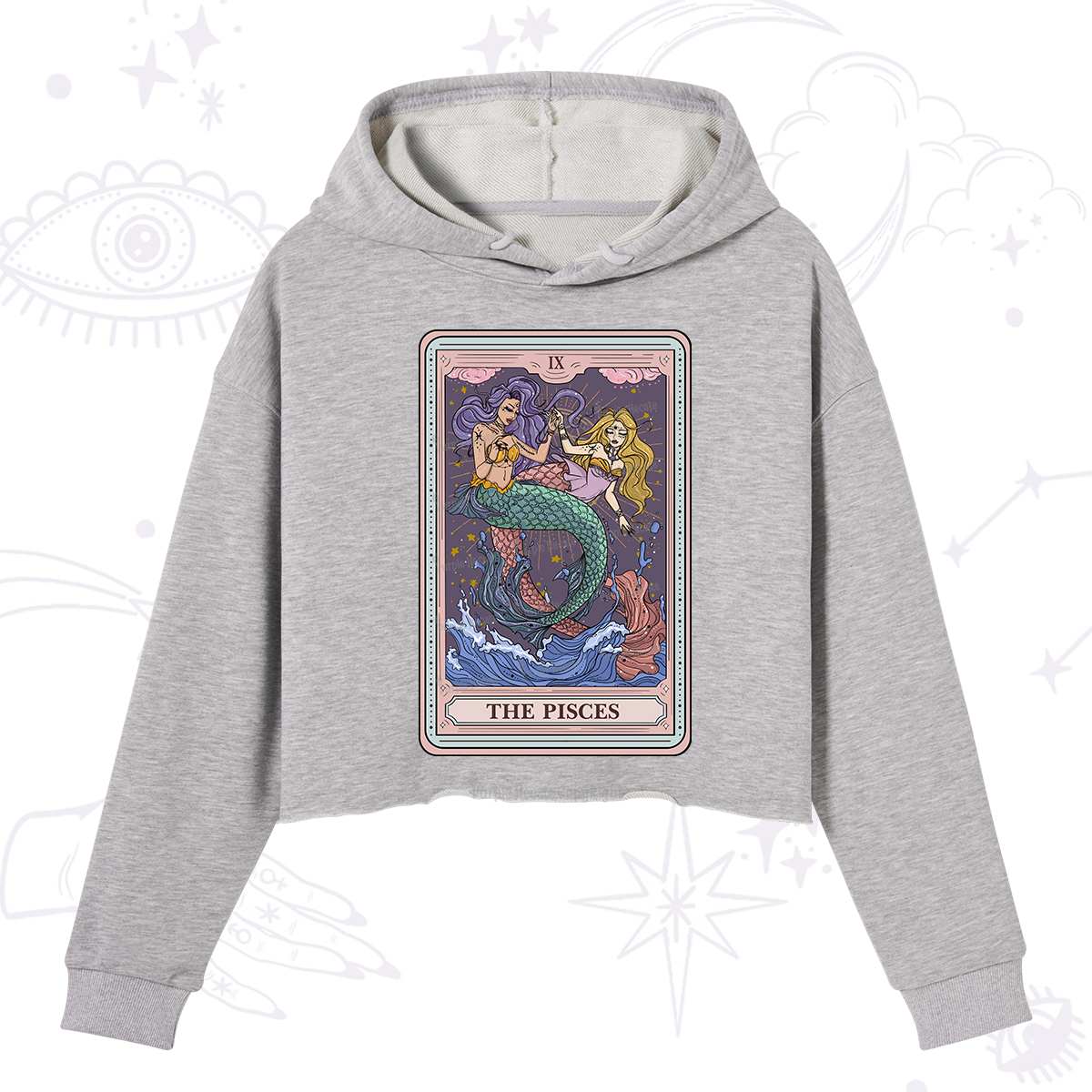 Purplehecate The Pisces Tarot Crop Hoodie