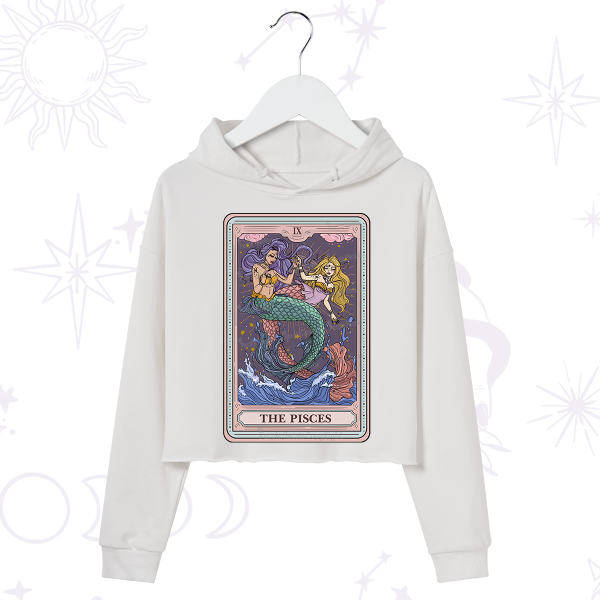 Purplehecate The Pisces Tarot Crop Hoodie