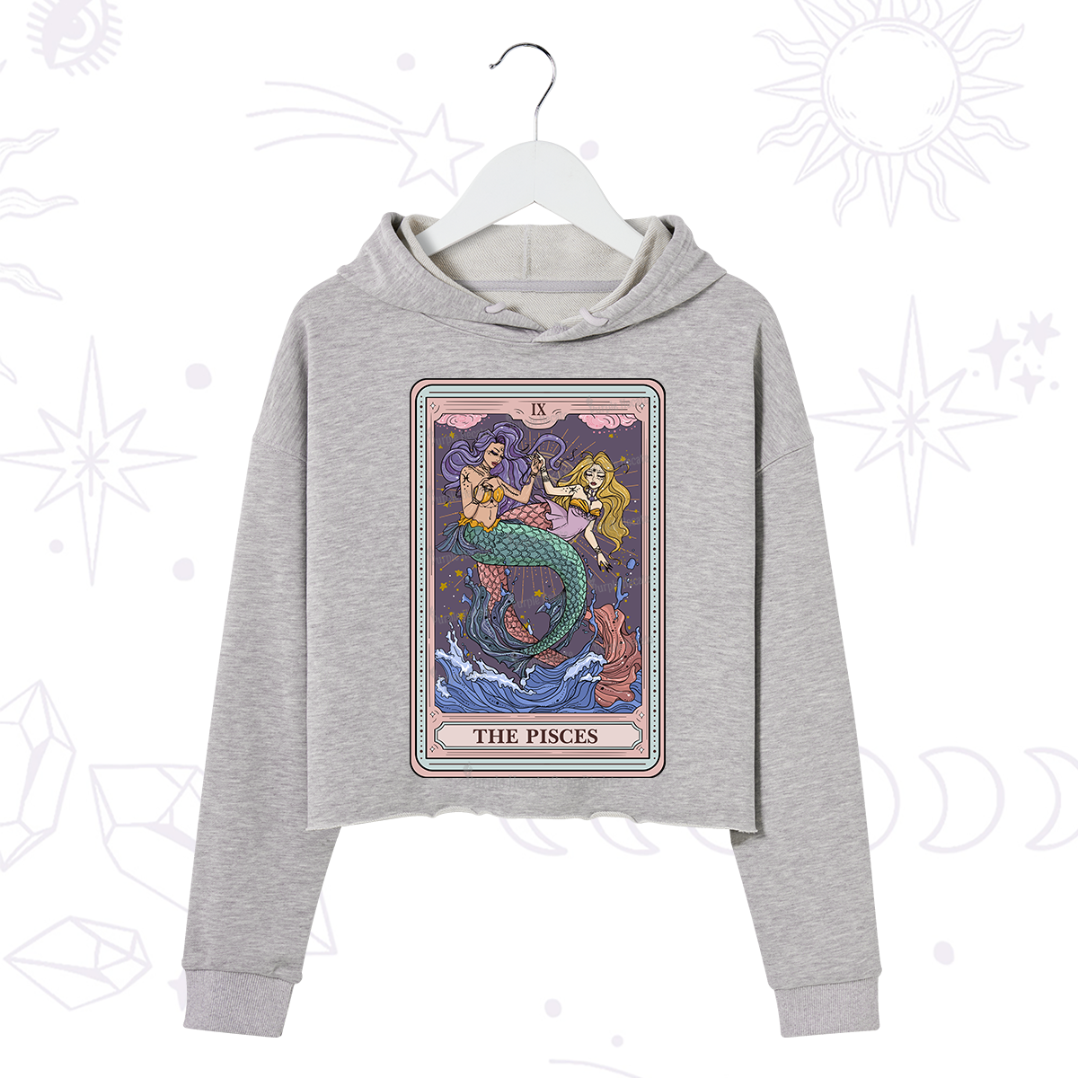 Purplehecate The Pisces Tarot Crop Hoodie