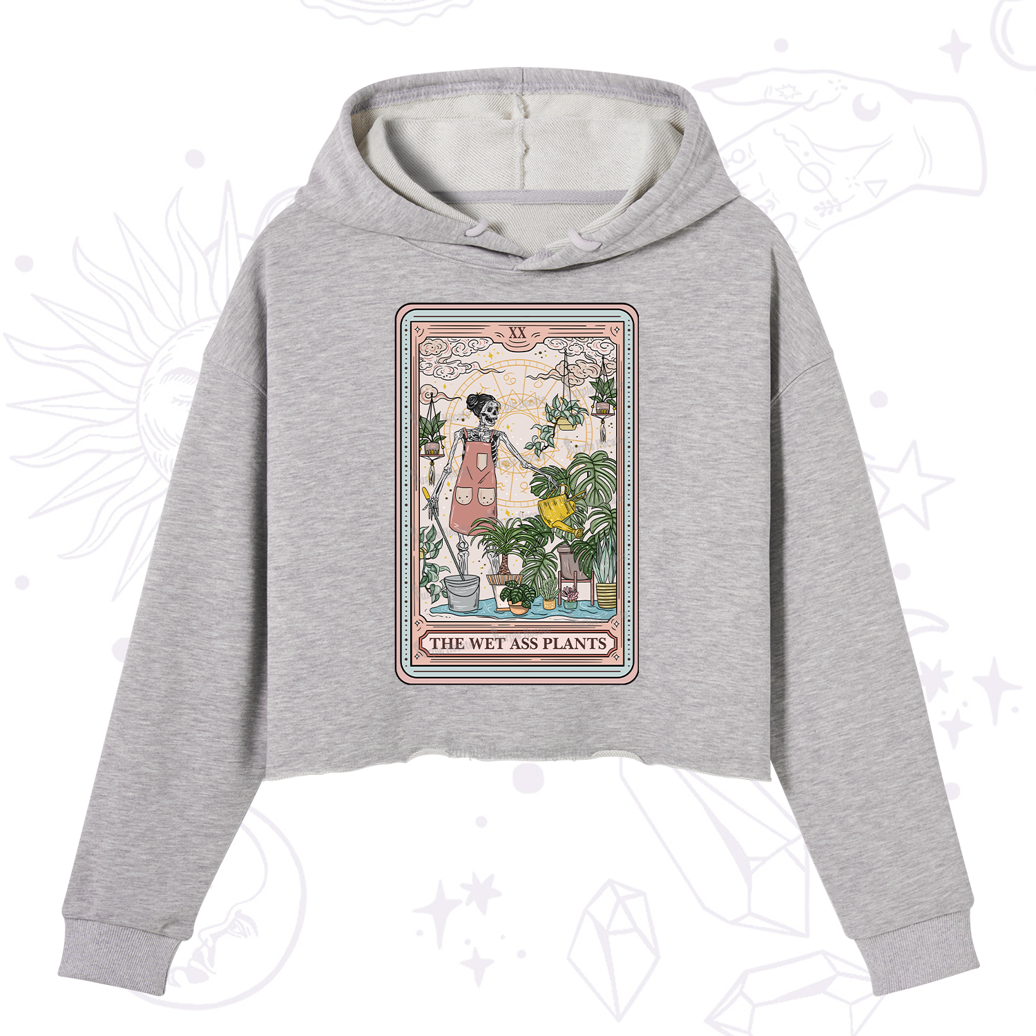Purplehecate The Wet Ass Plants Tarot Crop Hoodie