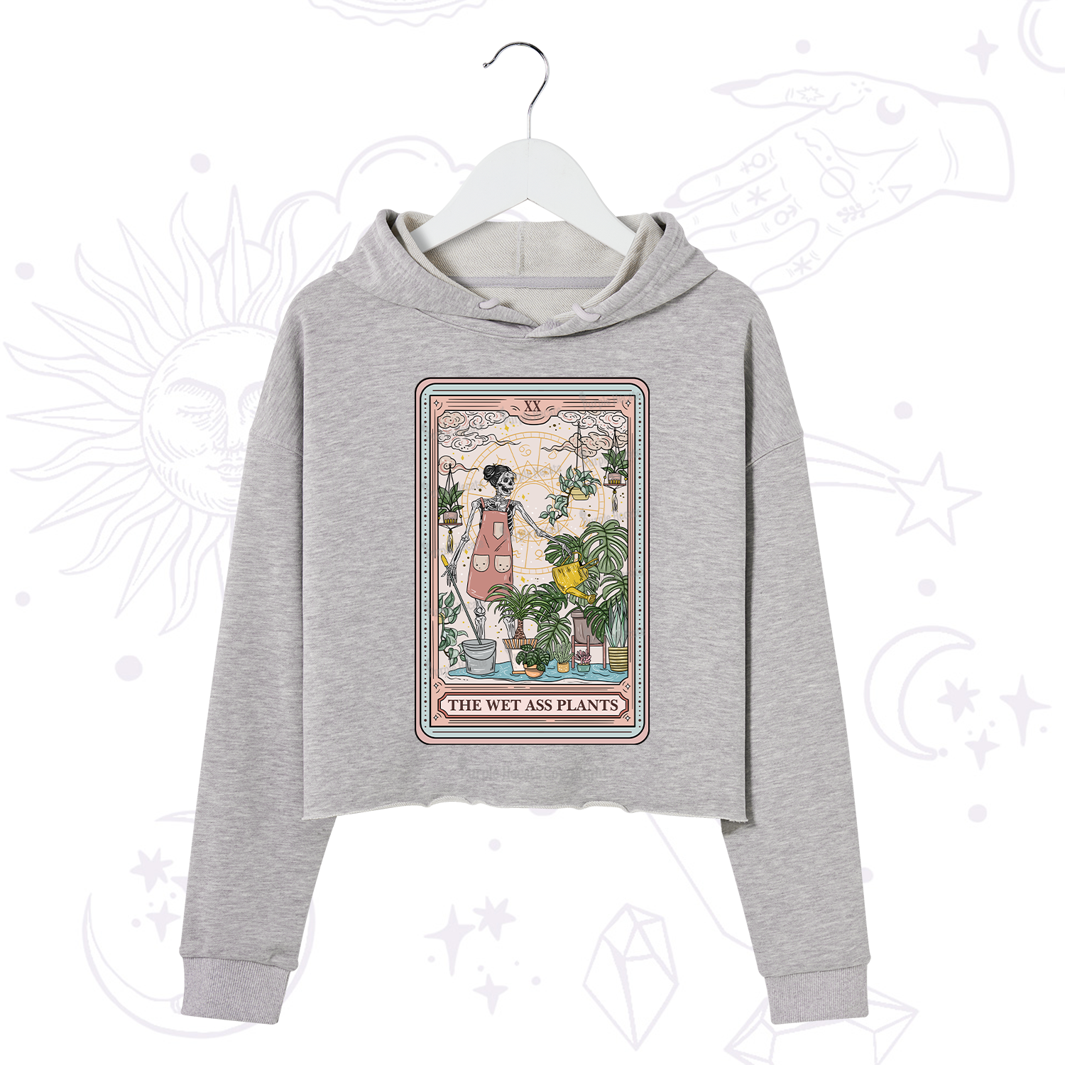 Purplehecate The Wet Ass Plants Tarot Crop Hoodie