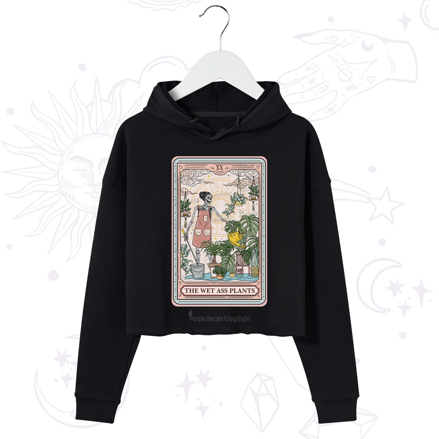 Purplehecate The Wet Ass Plants Tarot Crop Hoodie