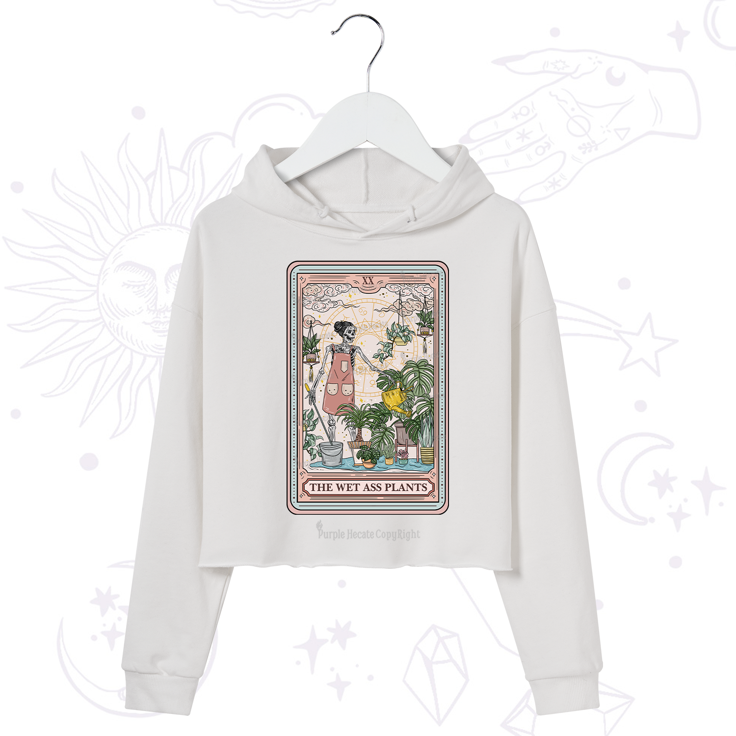 Purplehecate The Wet Ass Plants Tarot Crop Hoodie