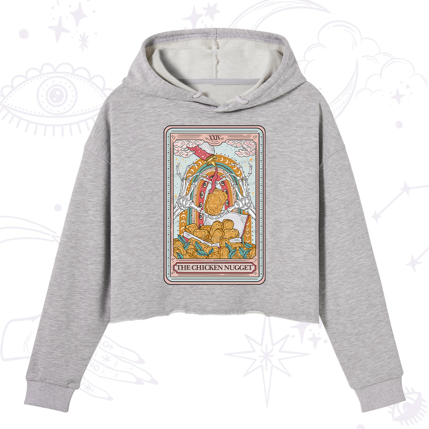 Purplehecate The Chicken Nugget Food Tarot Crop Hoodie