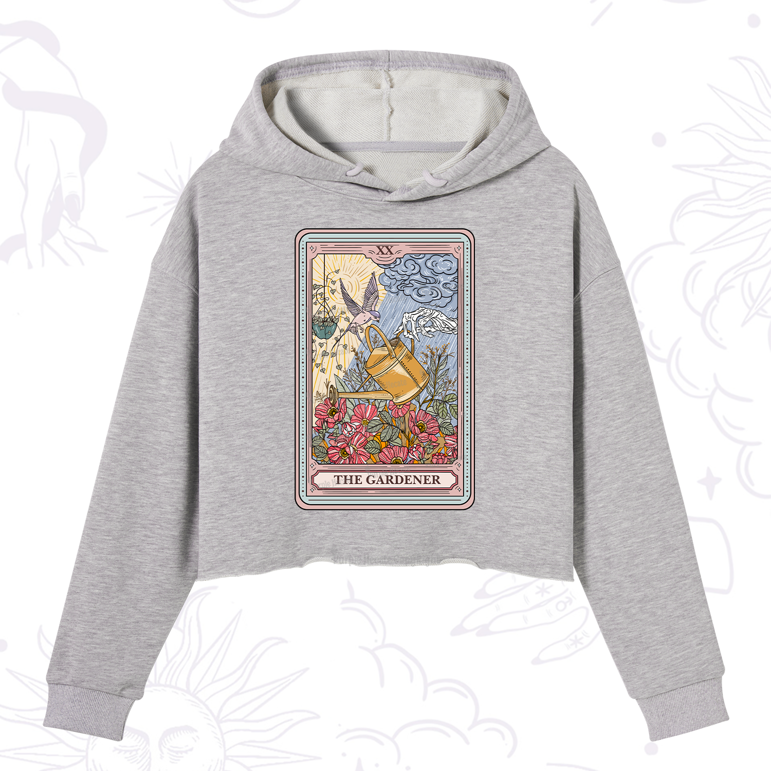 Purplehecate The Gardener Tarot Crop Hoodie