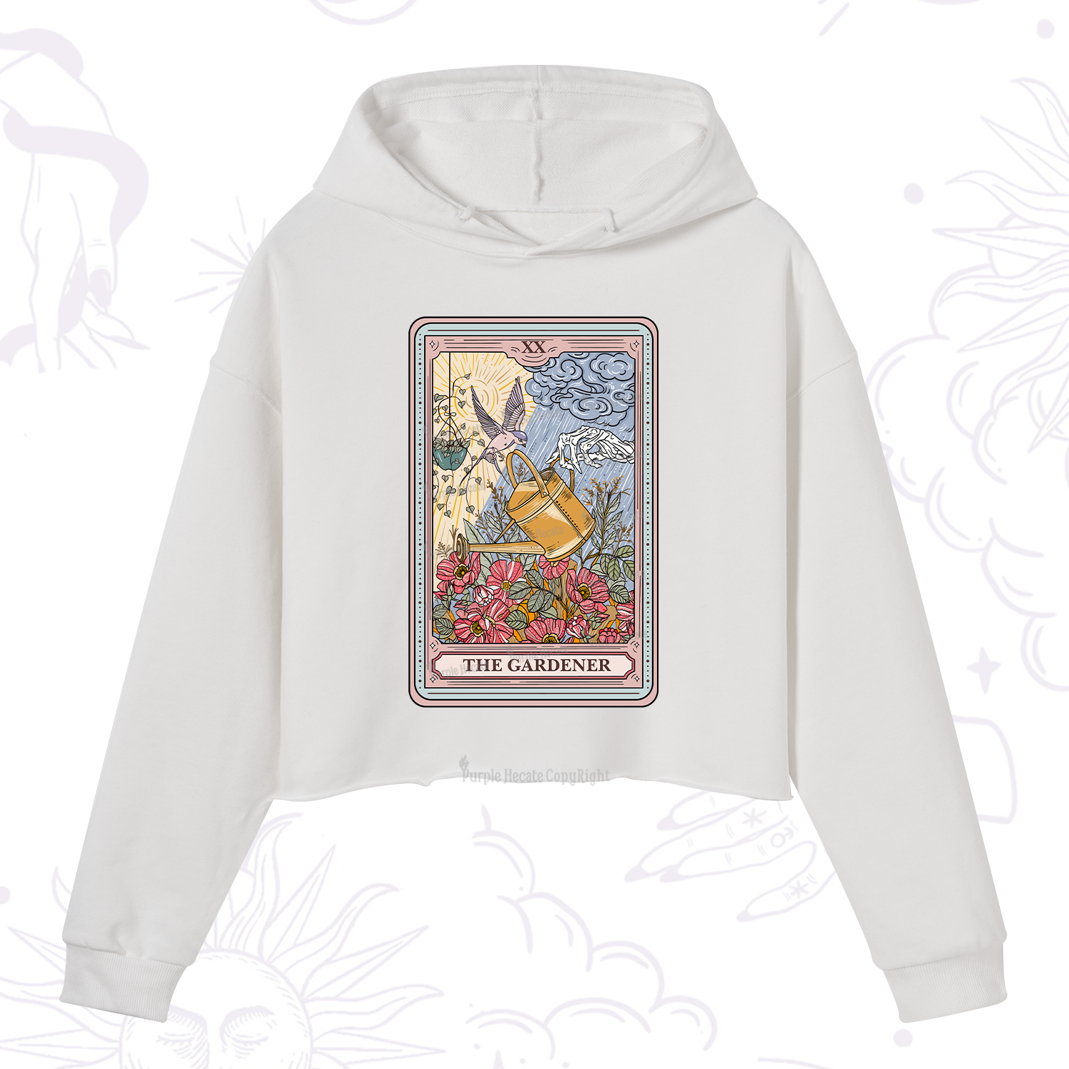 Purplehecate The Gardener Tarot Crop Hoodie