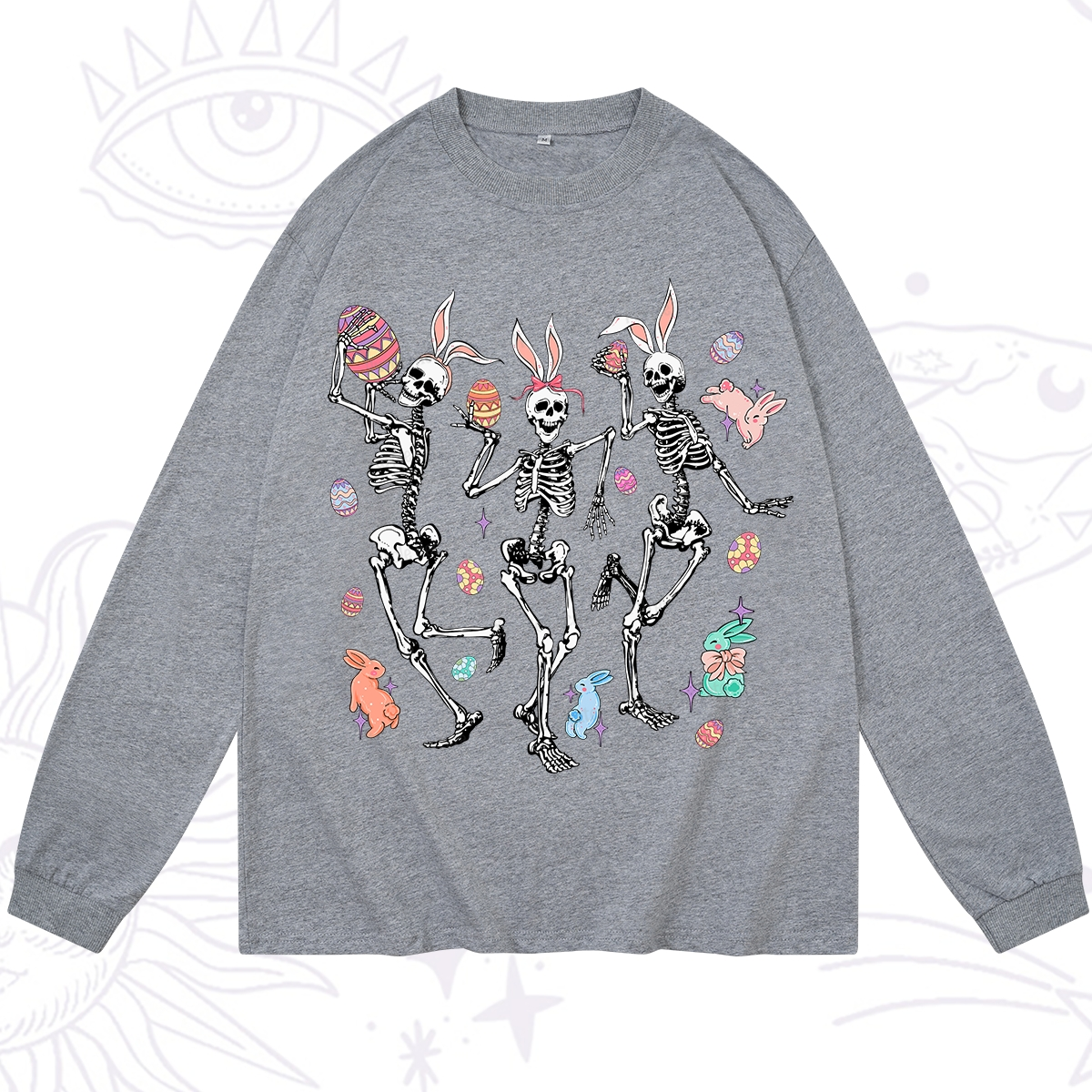 Purplehecate Easter Bunny Skeleton Long Sleeve T-Shirt