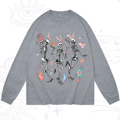 Purplehecate Easter Bunny Skeleton Long Sleeve T-Shirt