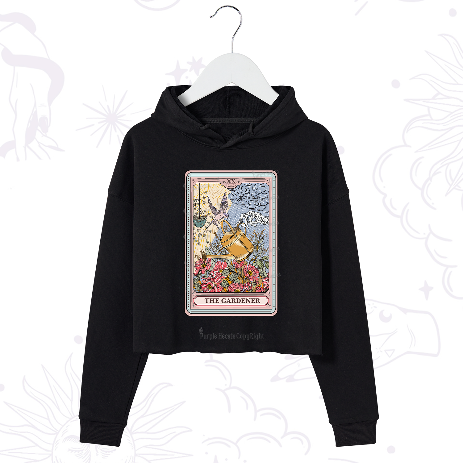Purplehecate The Gardener Tarot Crop Hoodie