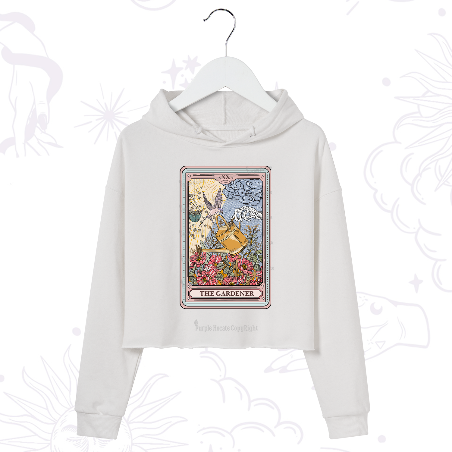 Purplehecate The Gardener Tarot Crop Hoodie