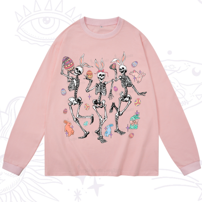 Purplehecate Easter Bunny Skeleton Long Sleeve T-Shirt