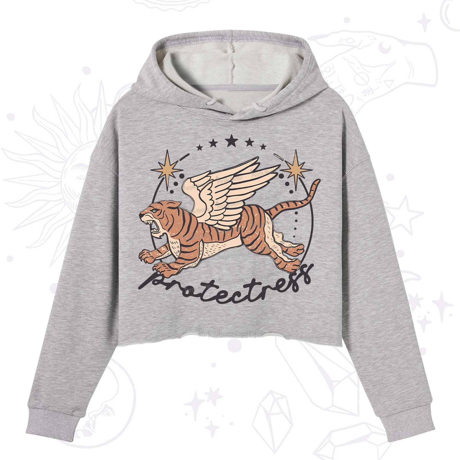 Purplehecate Protectress Crop Hoodie