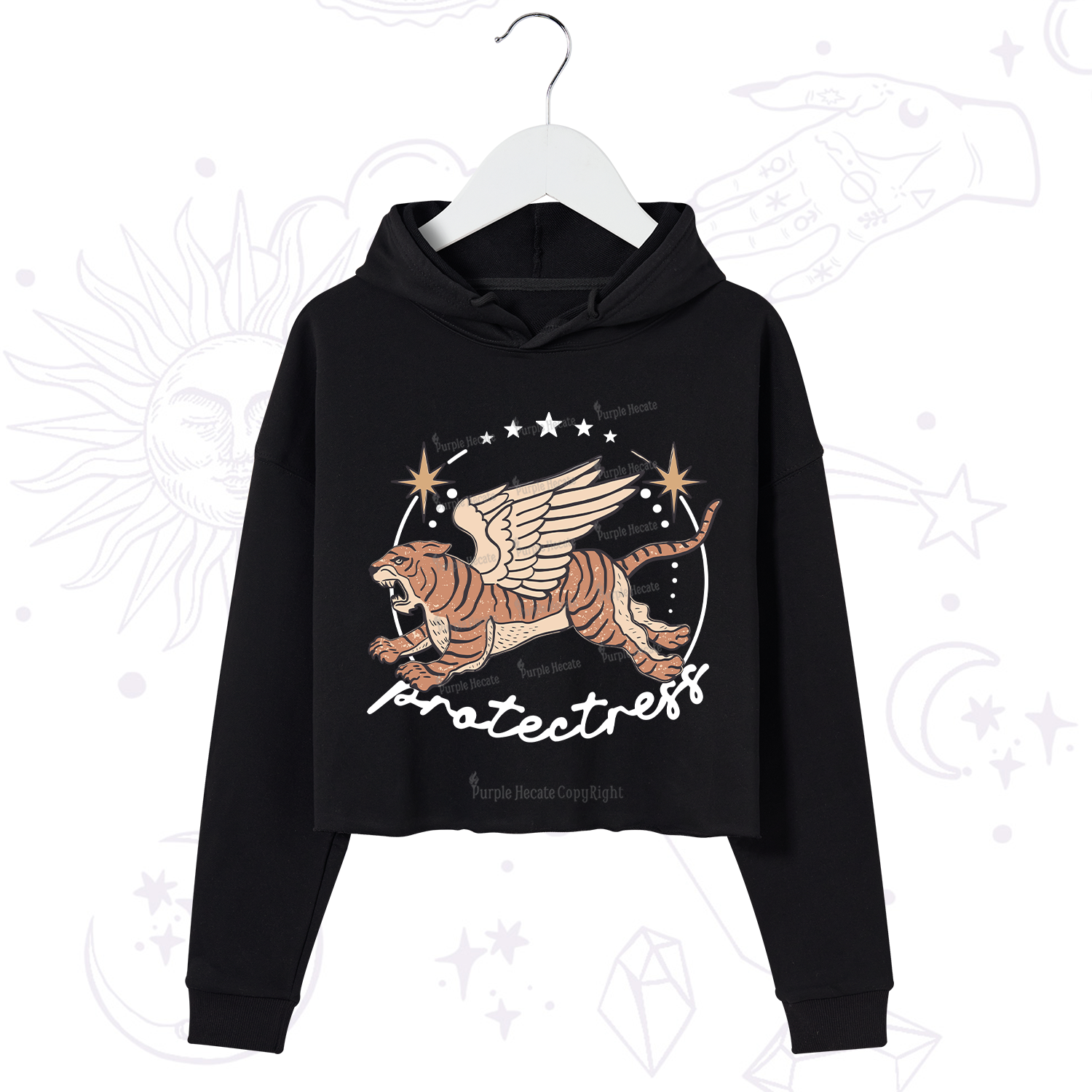 Purplehecate Protectress Crop Hoodie